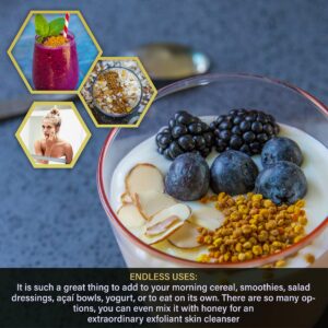 Buzzing with Vitality, Bee Pollen Granules - Your Natural Superfood Powerhouse! 100% Pure, Easily Absorbed, and Ready to Fuel Your Adventures - 10.6 Ounces