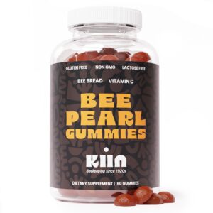 kiin bee pearl gummies - bee bread (fermented bee pollen) | 100% natural superfood rich in vitamins a, b, c, e, k, mg, p, enzymes, amino acids, antioxidants, omega 3 6 9 - metabolism & immunity