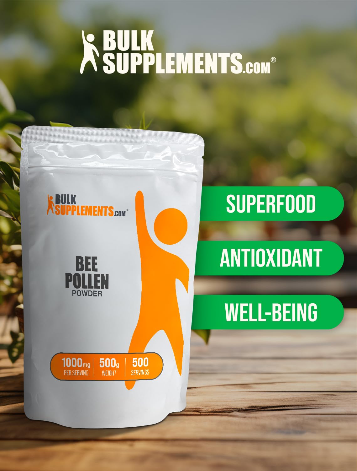 BulkSupplements.com Bee Pollen Powder - Superfood Supplement, Bee Pollen Supplement - for Immune Support, Natural & Gluten Free, 1000mg per Serving, 500g (1.1 lbs) (Pack of 1)