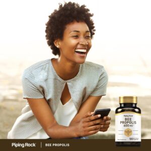 Piping Rock Bee Propolis Extract | 600mg | 180 Capsules | Non-GMO, Gluten Free Supplement