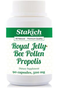 stakich 500 mg capsules (royal jelly, bee pollen, propolis capsules 500 mg (90 count))