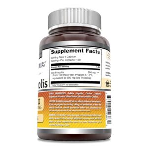 Amazing Formulas Bee Propolis Supplement | 600 Mg Per Serving | 120 Capsules | Non-GMO | Gluten Free | Made in USA