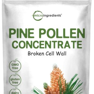 Pure Pine Pollen Powder, 6 Ounce, Wild Harvest an Broken Cell Wall, Supports Immune System Health, Boosts Energy, Antioxidant & Androgenic, No GMOs, Vegan Friendly