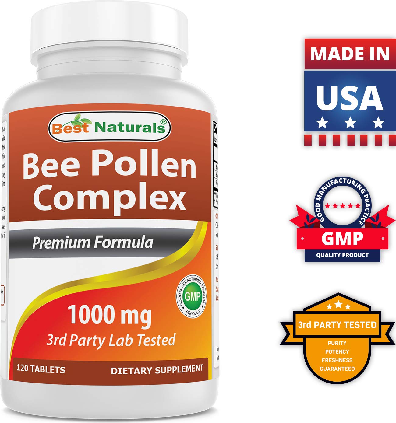 Best Naturals Bee Pollen Complex 1000 mg & Bee Propolis 500 mg