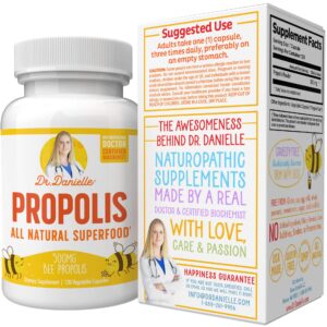 Bee Propolis from Dr. Danielle, Best Bee Propolis Supplement, 500mg 120 Capsules