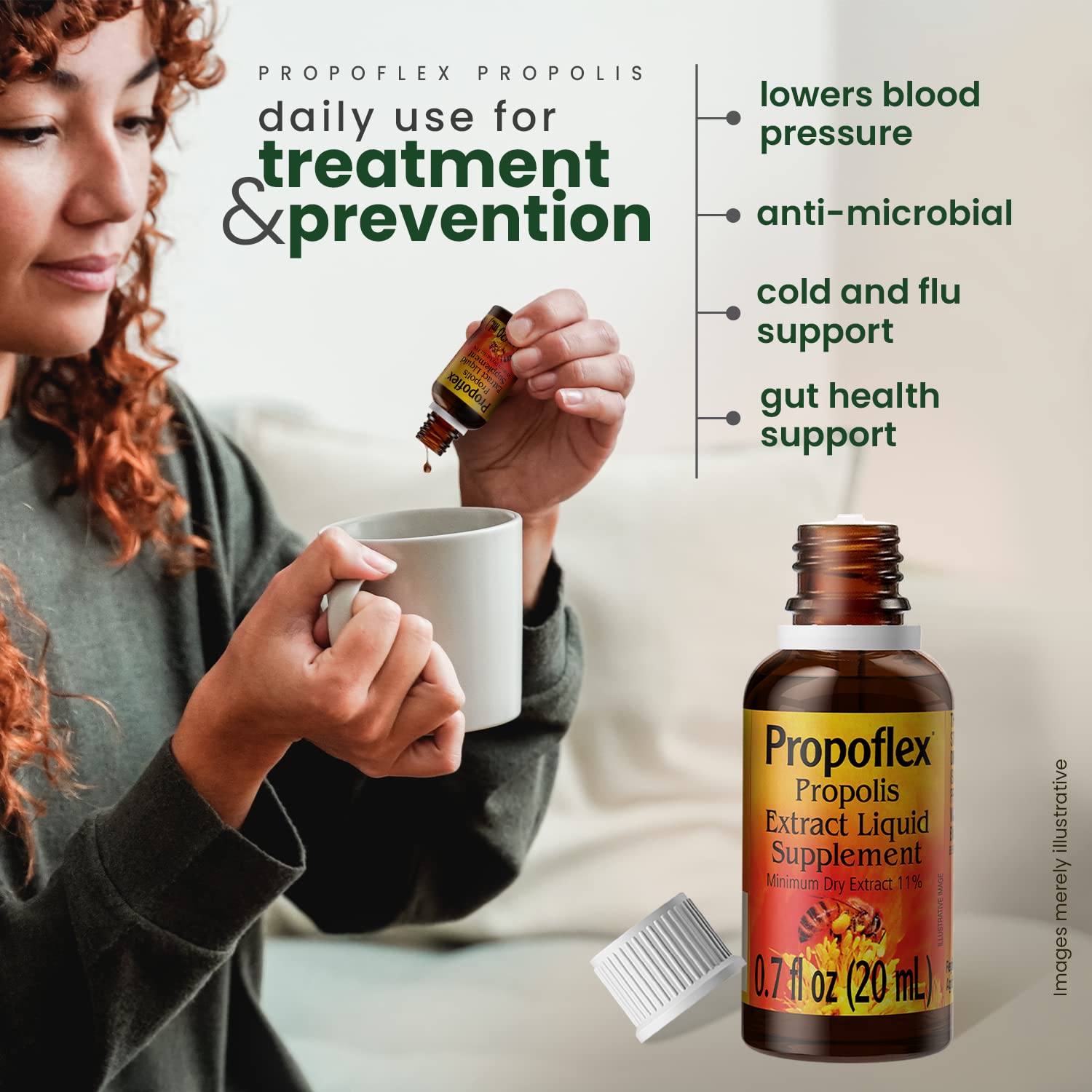 Beelife Propoflex Green Propolis Extract 20ml - 11% Dry Extract - Bee Propolis Tincture, High Artepillin-C Levels – Natural & Kosher Antioxidant-Rich Liquid Supplement for Health, Wellness Brazil 20ml