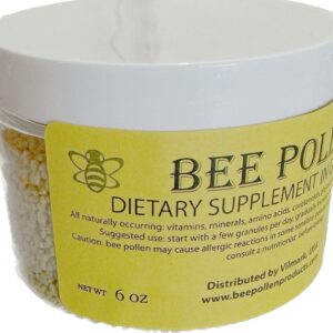 6 oz BEE Pollen 100% Pure Natural Non Processed Bee Pollen Granules 6 oz in jar