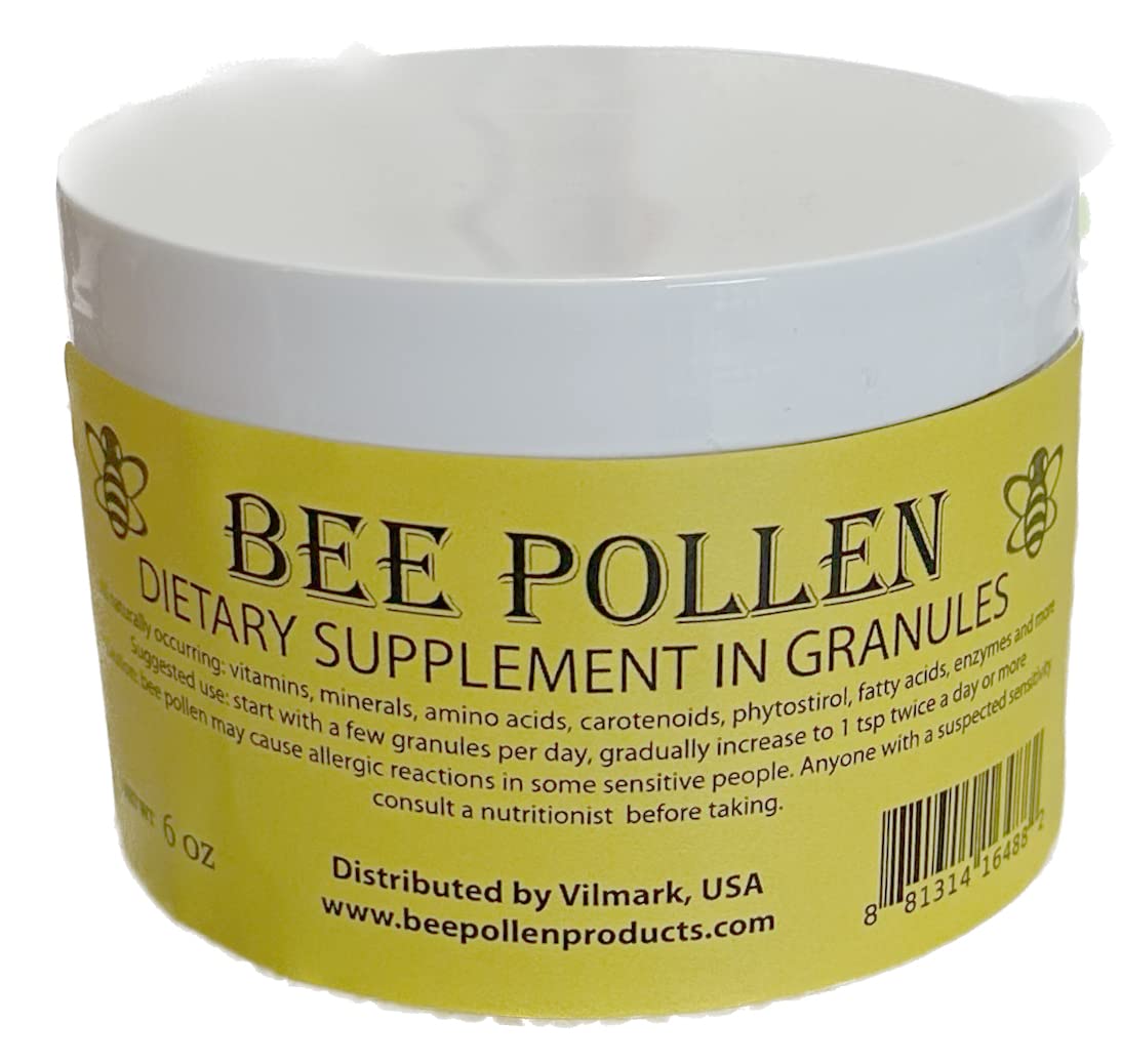 6 oz BEE Pollen 100% Pure Natural Non Processed Bee Pollen Granules 6 oz in jar