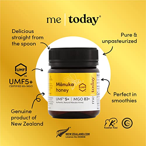 Me Today - Manuka Honey UMF 5+/MGO 83+ from New Zealand (4.4oz) Authentic, Raw & Unpasteurized