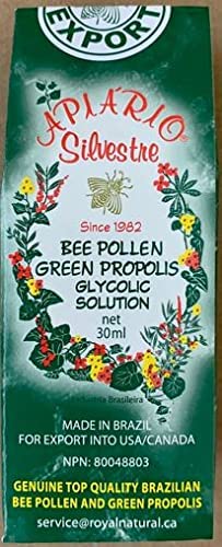 Official Distributor - 10 Bottles of Apiario Silvestre Bee Pollen & Brazil Green Bee Propolis Liquid - Glycolic Extract-Non Alcoholic, Wax Free, Sugar Free