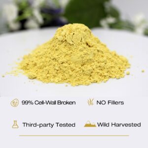 ECO-TASTE Pine Pollen Powder 6 Ounce, Wild Harvested - Pinus Tabuliformis， 99% Cracked Cell Wall