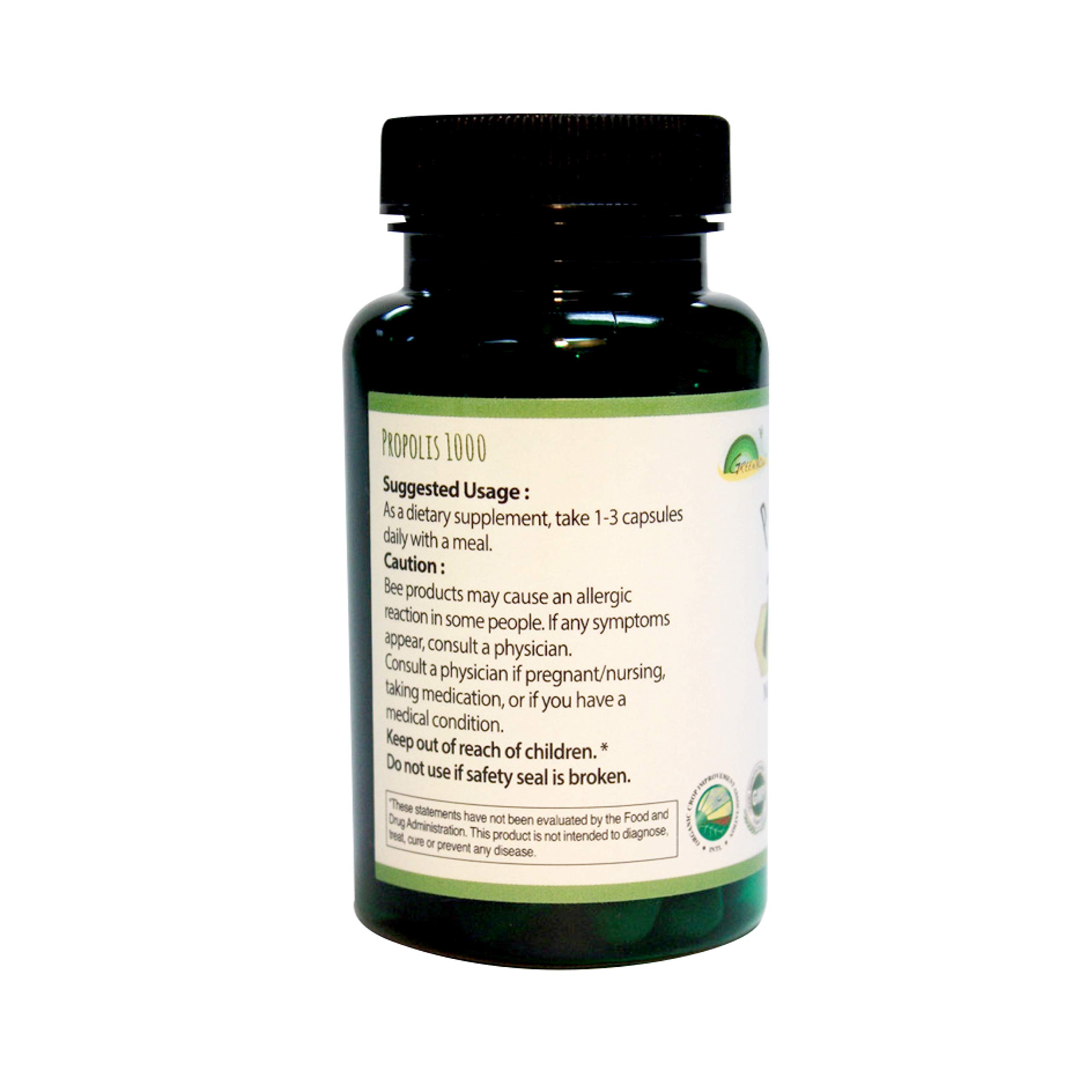 Greenbow Propolis 1000mg_NonGMO Made with Organic Propolis_60 Capsules_VEGAN CAPSULES