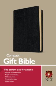 compact gift bible nlt (bonded leather, black)