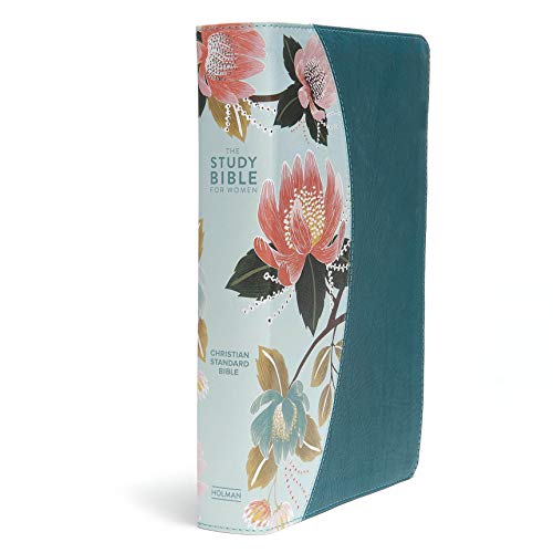 CSB Study Bible For Women, Teal Flowers LeatherTouch, Indexed, Black Letter, Study Notes and Commentary, Articles, Profiles, Word Studies, Charts, Full-Color Maps, Easy-to-Read Bible Serif Type