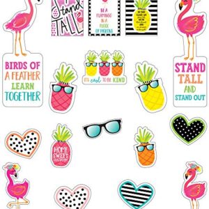 Schoolgirl Style - Simply Stylish Tropical | Motivational Mini Bulletin Board Set, 22 Pieces