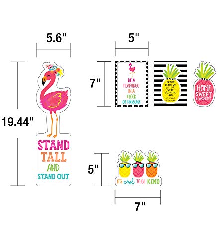 Schoolgirl Style - Simply Stylish Tropical | Motivational Mini Bulletin Board Set, 22 Pieces