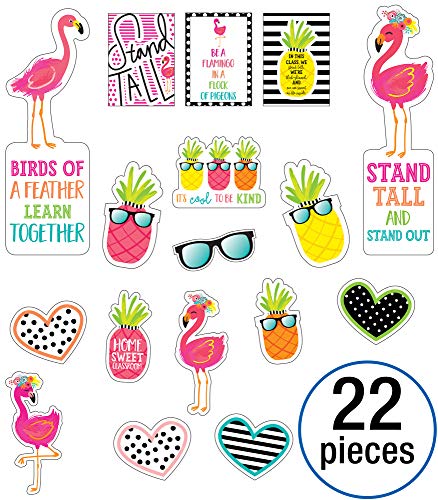 Schoolgirl Style - Simply Stylish Tropical | Motivational Mini Bulletin Board Set, 22 Pieces