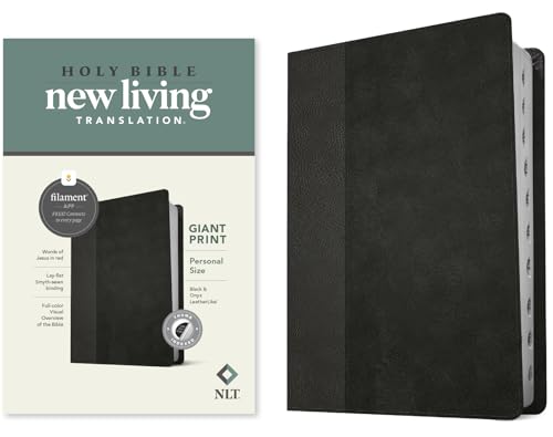 NLT Personal Size Giant Print Bible, Filament-Enabled Edition (LeatherLike, Black/Onyx, Indexed, Red Letter): Includes Free Access to the Filament ... Notes, Devotionals, Worship Music, and Video