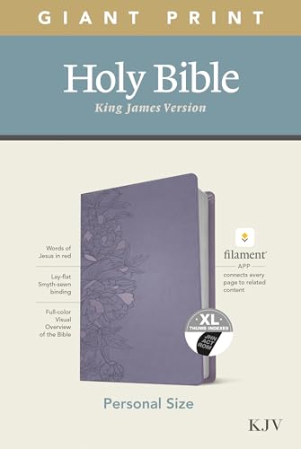 KJV Personal Size Giant Print Holy Bible (Red Letter, LeatherLike, Peony Lavender, Indexed): Includes Free Access to the Filament Bible App Delivering ... Notes, Devotionals, Worship Music, and Video