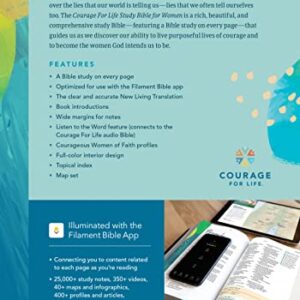 NLT Courage For Life Study Bible for Women (Hardcover, Filament Enabled)