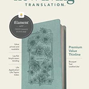 NLT Premium Value Thinline Bible, Filament-Enabled Edition (LeatherLike, Bouquet Teal)