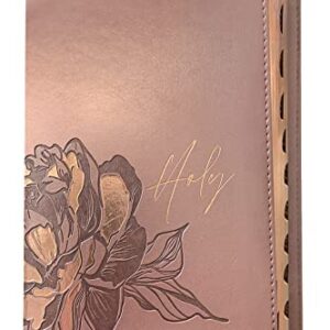 NLT Compact Giant Print Bible, Filament-Enabled Edition (LeatherLike, Rose Metallic Peony, Indexed, Red Letter)