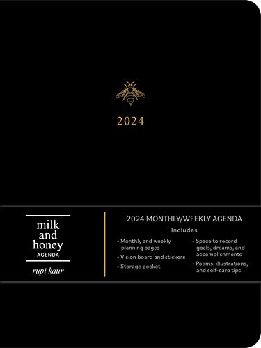 milk and honey 12-Month 2024 Monthly/Weekly Agenda Calendar