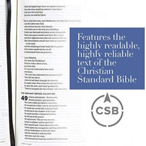 CSB He Reads Truth Bible, Black LeatherTouch, Black Letter, Wide Margins, Journaling Space, Illustrations, Reading Plans, Single-Column, Easy-to-Read Bible Serif Type