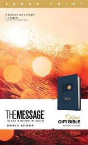 the message deluxe gift bible, large print (leather-look, midnight journey): the bible in contemporary language