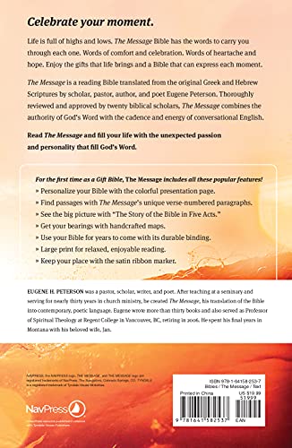 The Message Deluxe Gift Bible, Large Print (Leather-Look, Midnight Journey): The Bible in Contemporary Language