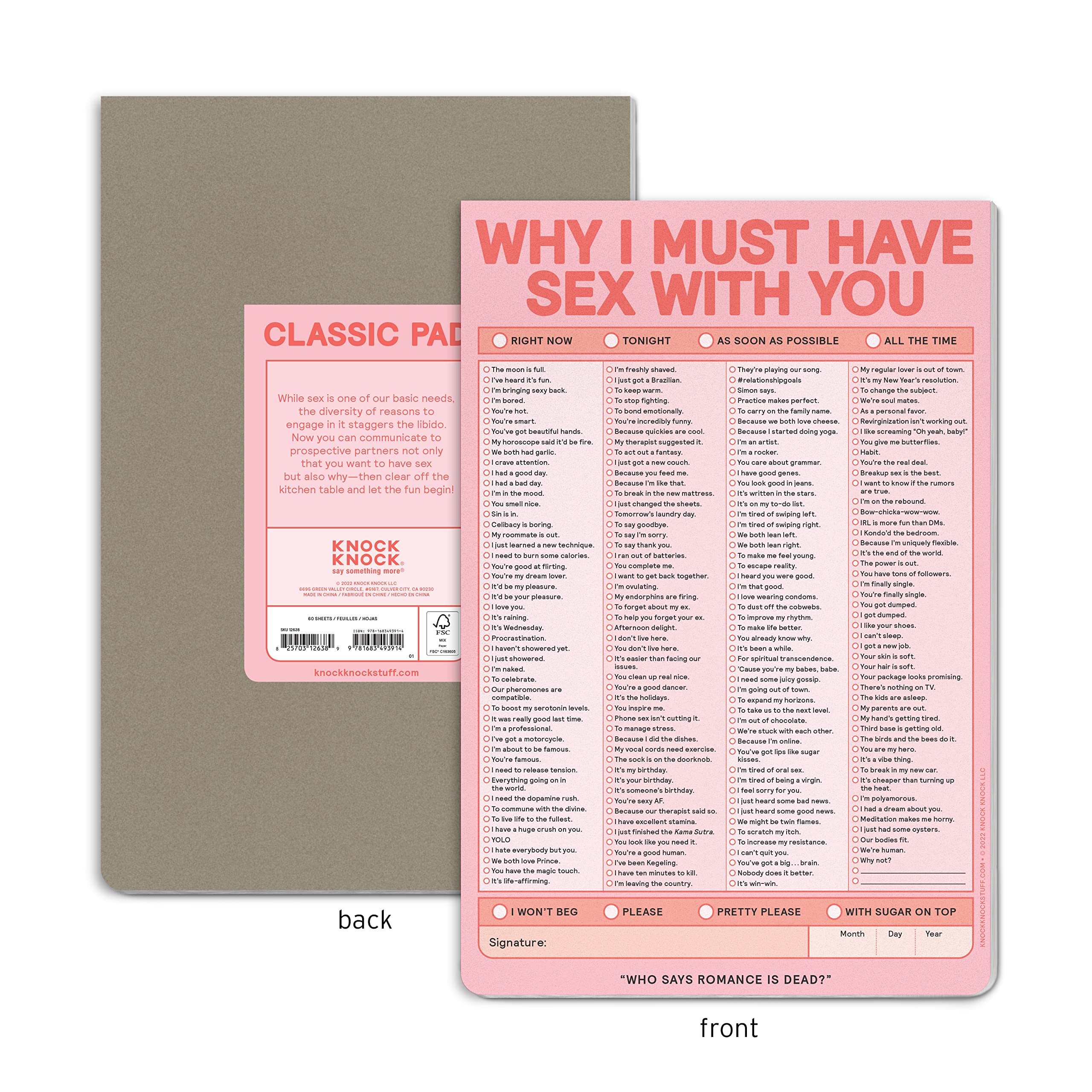 Knock Knock Why I Must Have Sex With You Checklist Pad (Second Edition)