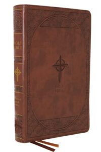 nabre, new american bible, revised edition, catholic bible, large print edition, leathersoft, brown, comfort print: holy bible