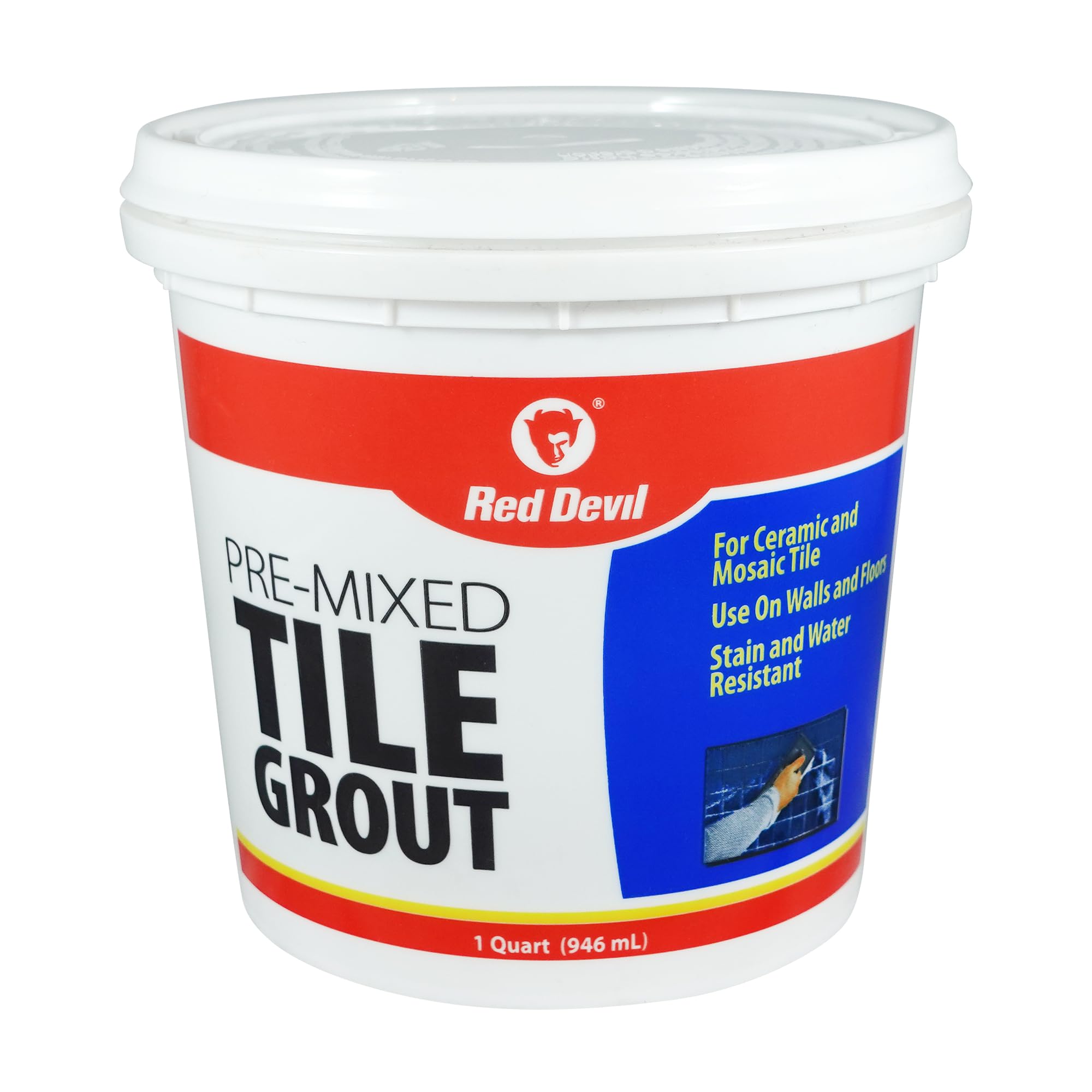 Red Devil 0424 Pre-Mixed Tile Grout, 1 Quart,White, (Pack of 1)