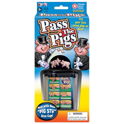 Pass The Pigs by Winning Moves Games USA, a Hilarious Pig Dice Game, Family Favorite for Over 40 Years, for 2 or more Players, Ages 7+ (1046)