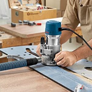 BOSCH 1617EVSPK Wood 12 Amp Router Tool Combo Kit - 2.25 Horsepower Plunge Router & Fixed Base with a Variable Speed Motor