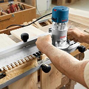 BOSCH 1617EVSPK Wood 12 Amp Router Tool Combo Kit - 2.25 Horsepower Plunge Router & Fixed Base with a Variable Speed Motor