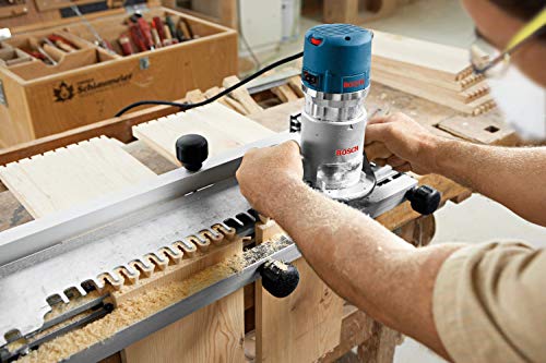 BOSCH 1617EVSPK Wood 12 Amp Router Tool Combo Kit - 2.25 Horsepower Plunge Router & Fixed Base with a Variable Speed Motor