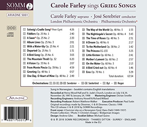 Carole Farley Sings Grieg Songs