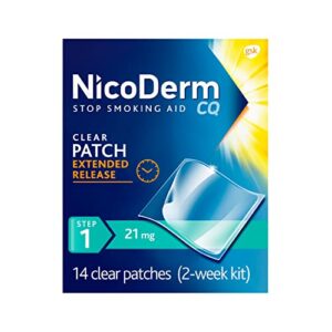 nicoderm cq step 1 nicotine patches to quit smoking, 21 mg, stop smoking aid, 14 count