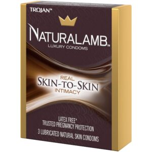 Trojan NaturaLamb Latex Free Luxury Condoms, 3 Count (Pack of 1)