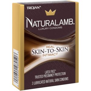 Trojan NaturaLamb Latex Free Luxury Condoms, 3 Count (Pack of 1)