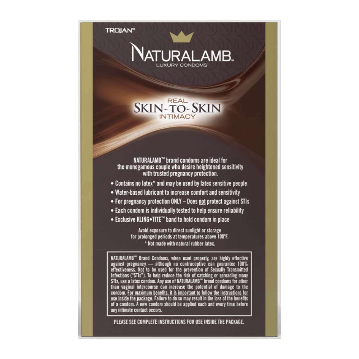 Trojan Natural Lamb Lubricated Condoms (3 Condoms)