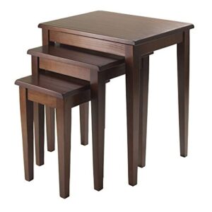 winsome wood regalia accent table, walnut, 14.9"d x 20"w x 21.6"h