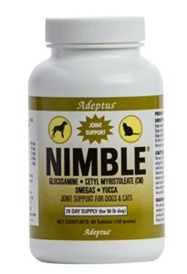 adeptus nutrition 60 tablets nimble pet, 3.5 x 3.5 x 4.75