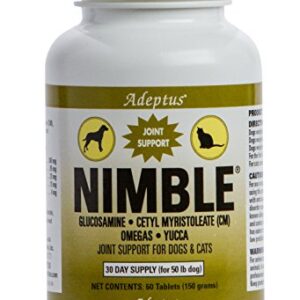 Adeptus Nutrition 60 Tablets Nimble Pet, 3.5 x 3.5 x 4.75