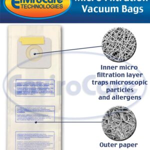 EnviroCare Replacement Micro Filtration Vacuum Cleaner Dust Bags Made to Fit Panasonic Types U, U-3, U-6-9 Pack