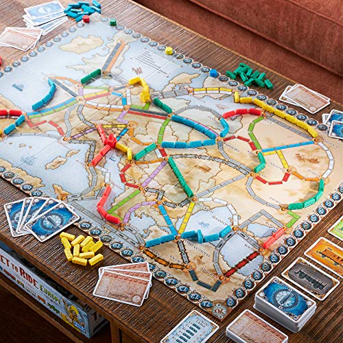 Ticket to Ride Europe Board Game - Embark on a Railway Adventure Across the Continent! Fun Family Strategy Game for Kids & Adults, Ages 8+, 2-5 Players, 30-60 Min Playtime, Made by Days of Wonder