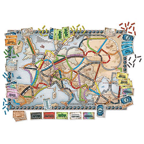 Ticket to Ride Europe Board Game - Embark on a Railway Adventure Across the Continent! Fun Family Strategy Game for Kids & Adults, Ages 8+, 2-5 Players, 30-60 Min Playtime, Made by Days of Wonder