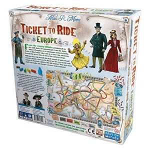 Ticket to Ride Europe Board Game - Embark on a Railway Adventure Across the Continent! Fun Family Strategy Game for Kids & Adults, Ages 8+, 2-5 Players, 30-60 Min Playtime, Made by Days of Wonder