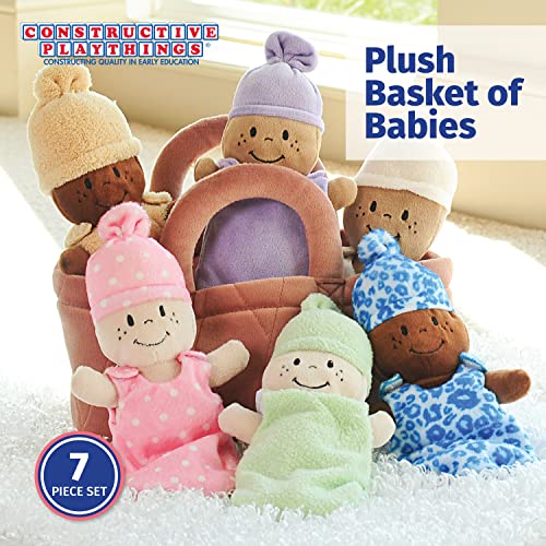 Creative Minds Basket of Babies Soft Baby Dolls, Sensory Toys, Multicultural, Diversity, Inclusion and Social Emotional Learning, Baby Toys for All Ages, Set of 6 Plush Dolls, Multicolor